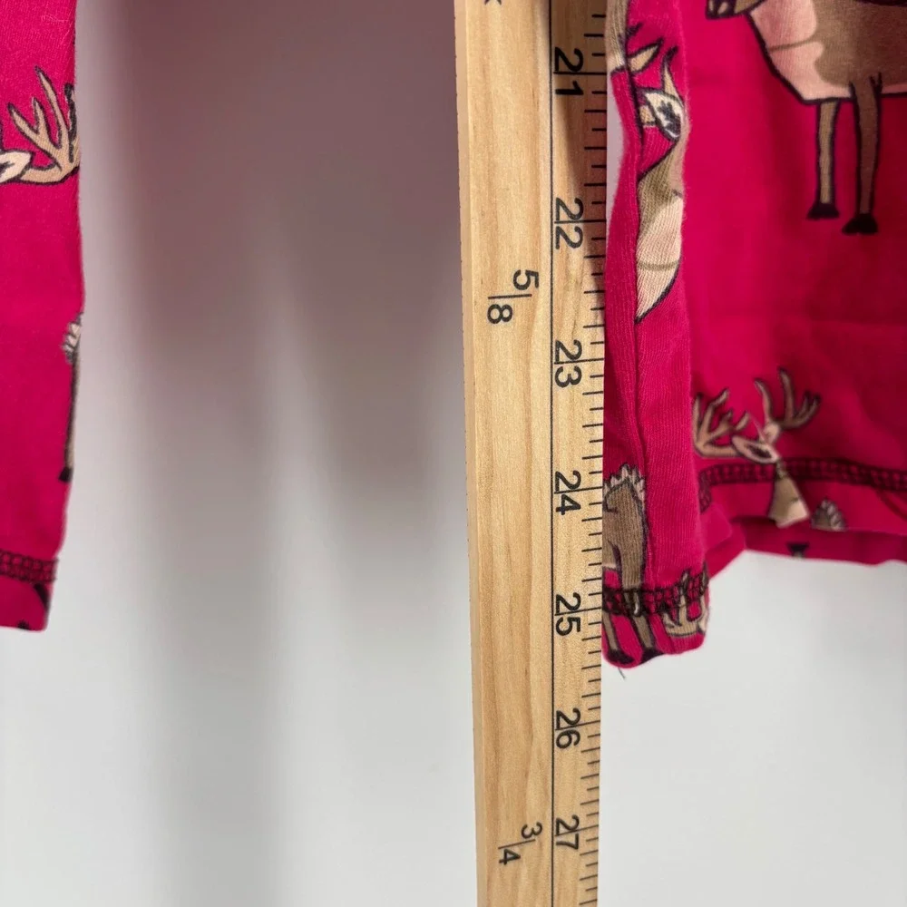 Lazy One Womens Pajama Set L/XL Pink Brown Trophy Wife Deer Graphic Cabin Life